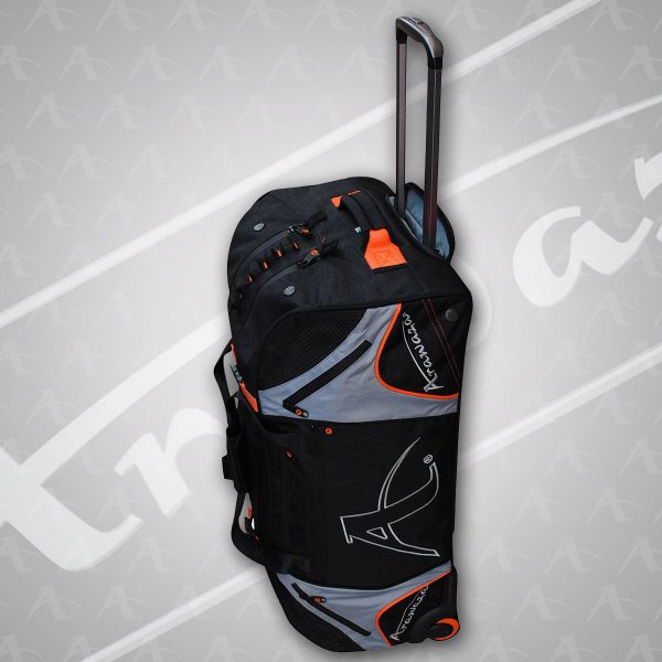 An Orange Arawaza Technical Sports Bag with Wheels